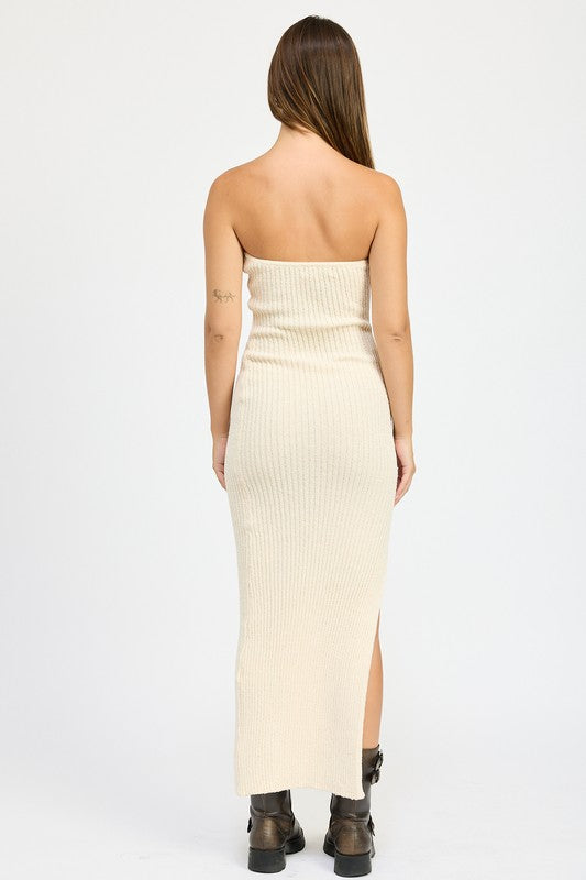 Felix ASYMMETRICAL RIBBED MAXI TUBE DRESS