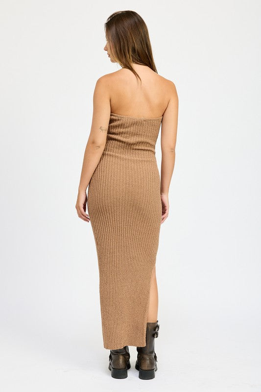 Felix ASYMMETRICAL RIBBED MAXI TUBE DRESS