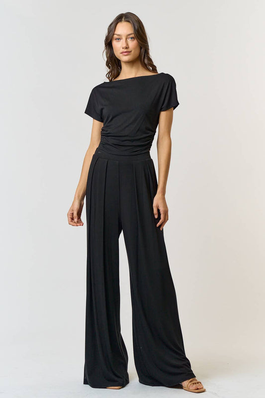 Sasha Off The Shoulder Wide Leg Knit Pant Set