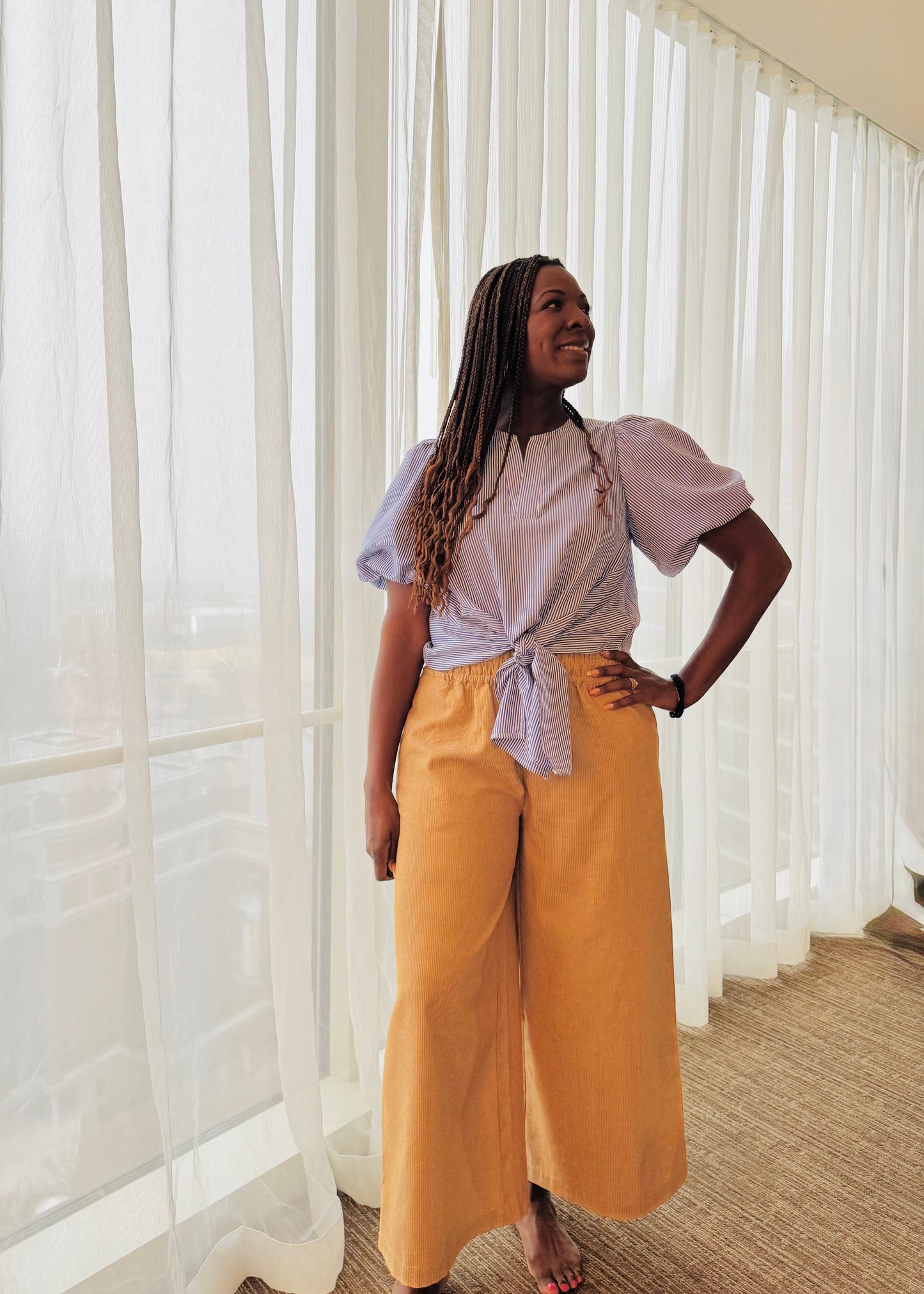 Linen Pull-On Wide Leg Pant