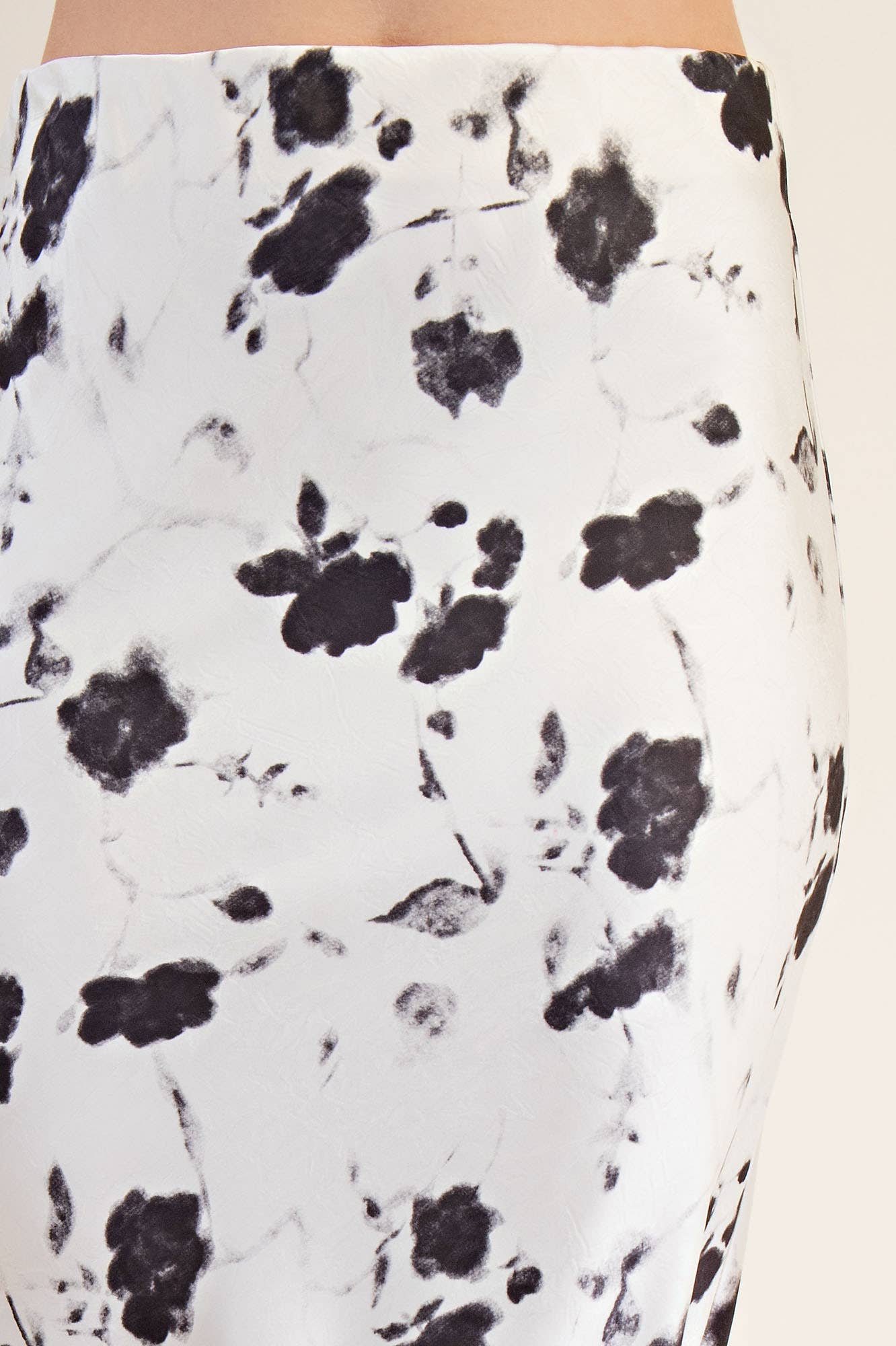 Floral Satin Bias Midi Skirt – Dina