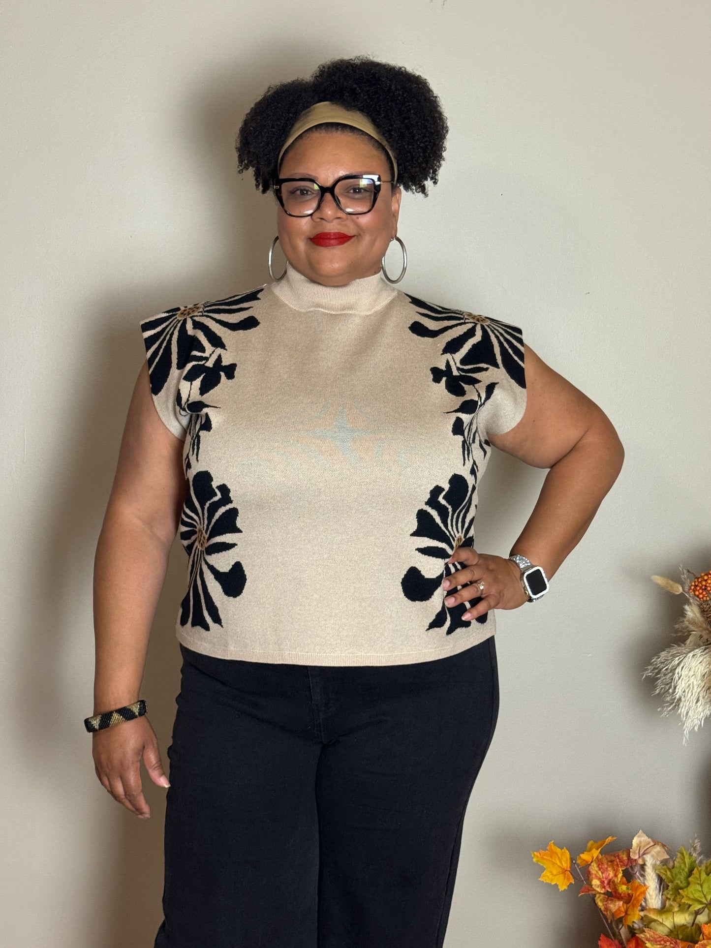 Mock Neck Floral Knit Top – Carina MISSY & PLUS
