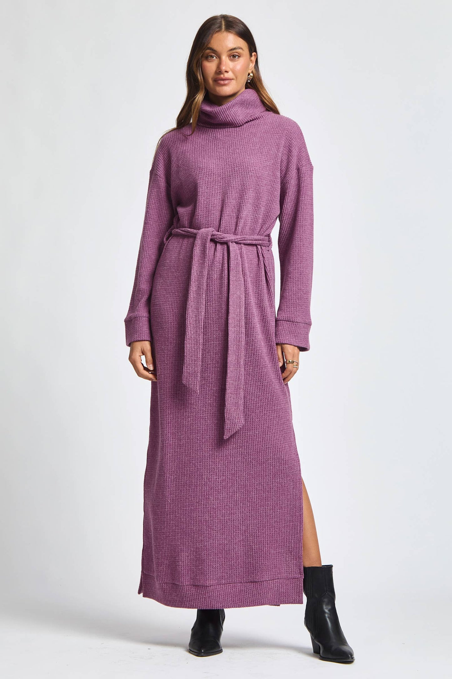 Brushed Thermal Cowl Maxi Dress – The Lisette