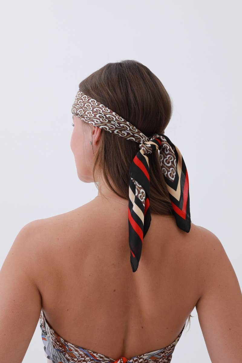 Retro Chain Links Silky Bandana - Valentina