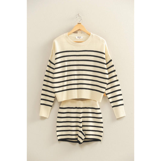 Striped Knit Sweater & Shorts Set – The Coastal Cabana Set