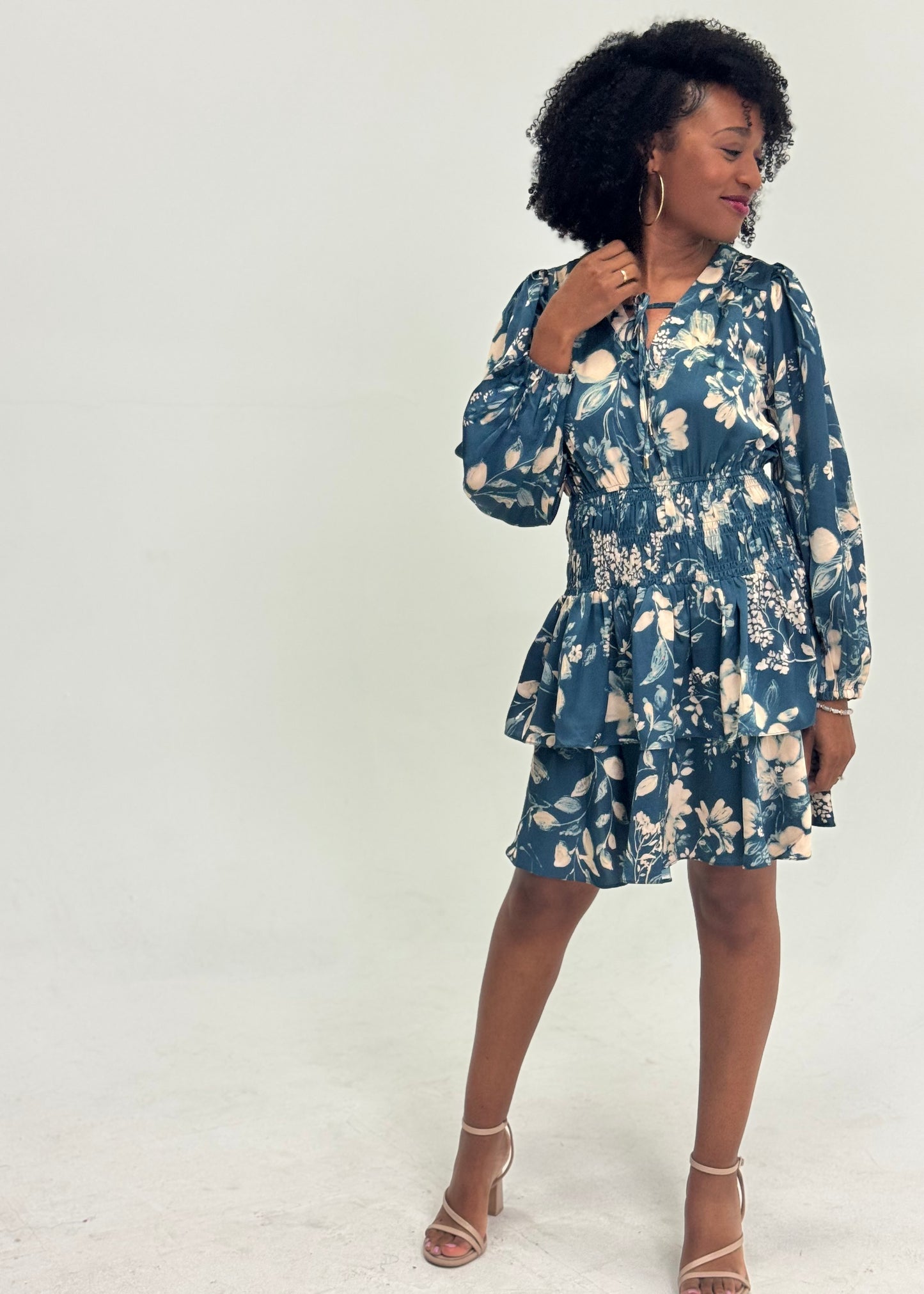 Floral Printed Peplum Dress