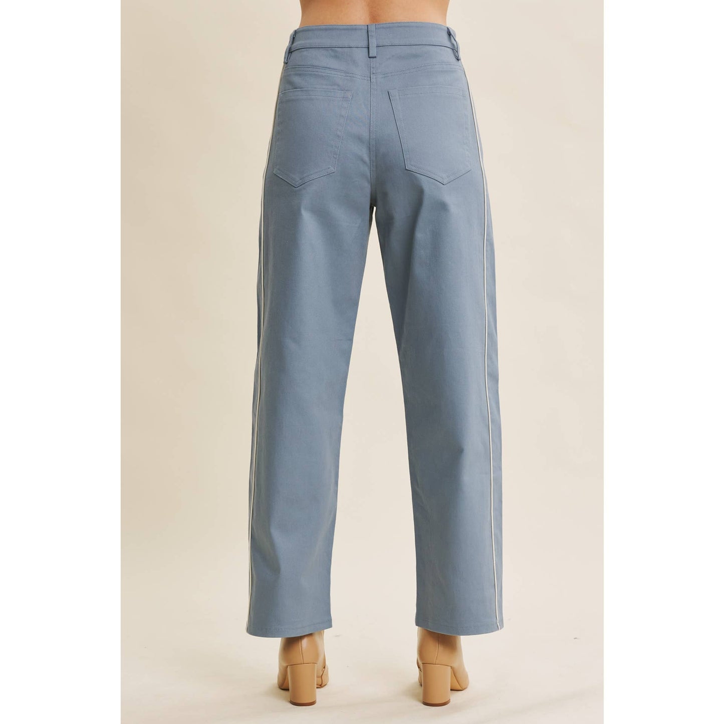 Contrast Piped Barrel-Leg Pants – Talia | Modern Women’s Work Pants | Eclecting Boutique