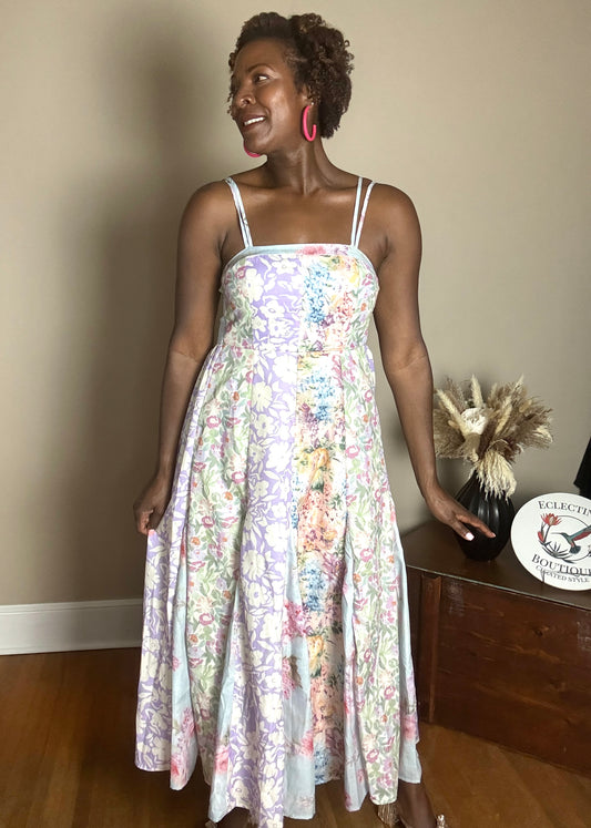 Brenda Multicolor Floral Print Midi Dress