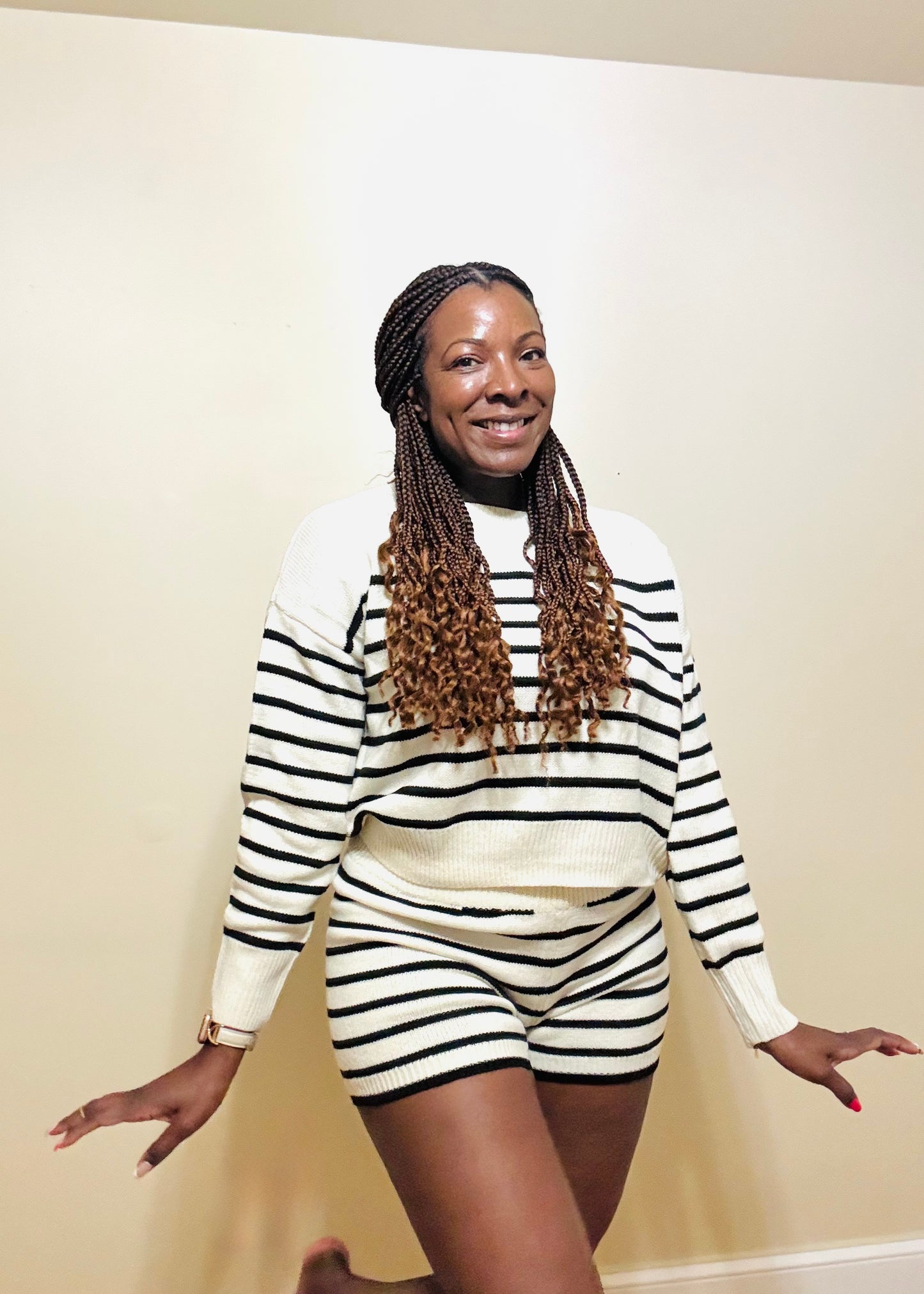 Striped Knit Sweater & Shorts Set – The Coastal Cabana Set