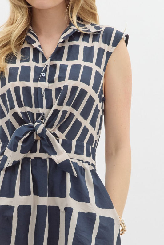 Brooklyn Geo-Print Midi Dress