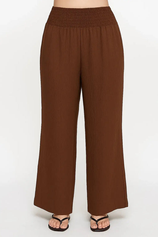Plus Size Wide Leg Smocked Waist Pants – Carmen Pants