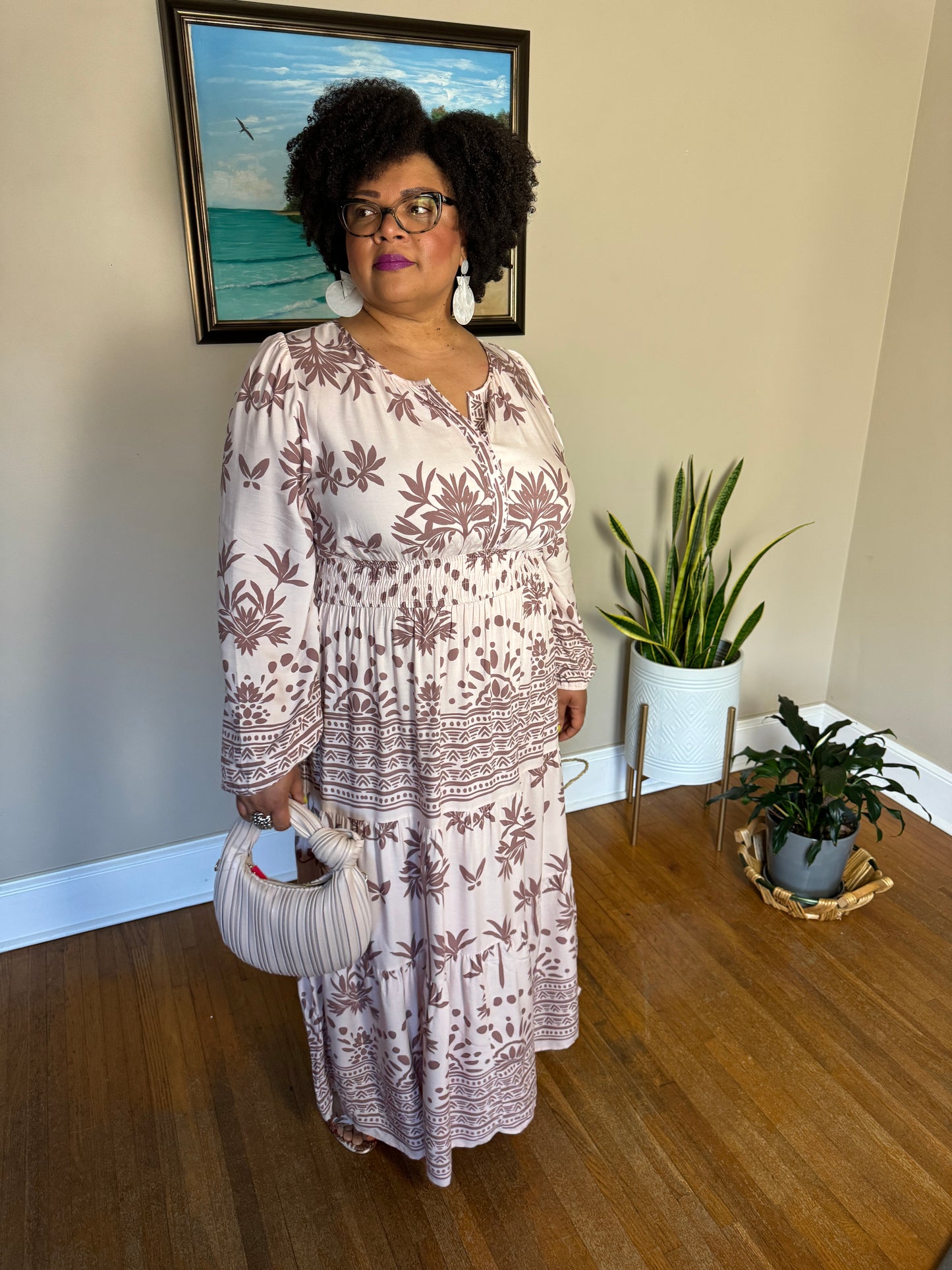 PLUS - Bree Maxi Block Print Dress