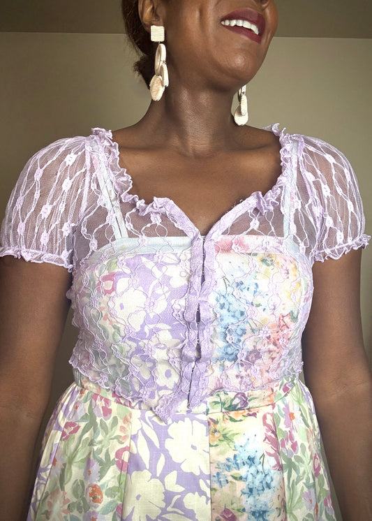 Candie Sheer Lace Cropped Cardigan
