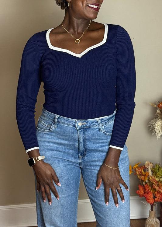 Ribbed long sleeve top- Online Exlcusive
