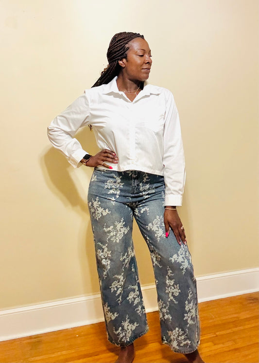 Vintage Floral Wide-Leg Jean – The Maribel