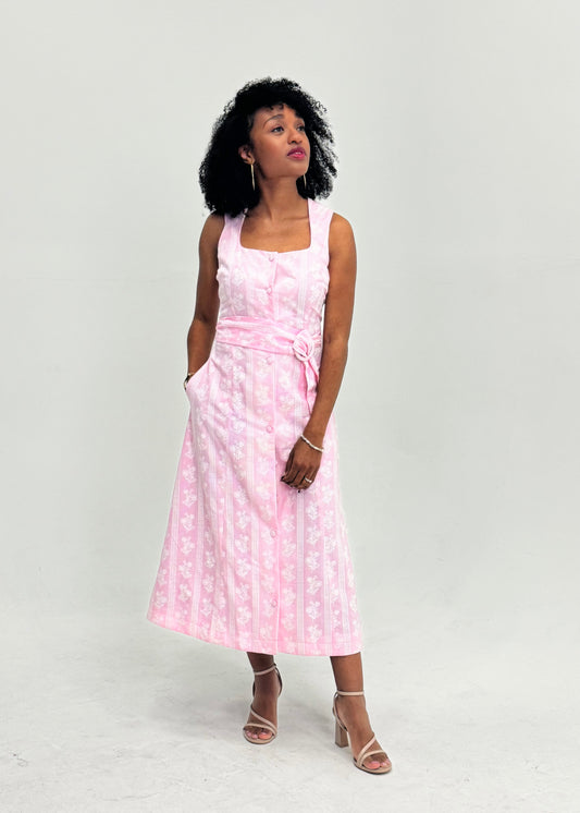 Floral Belted Mid Dress