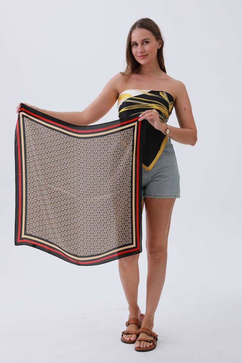 Retro Chain Links Silky Bandana - Valentina