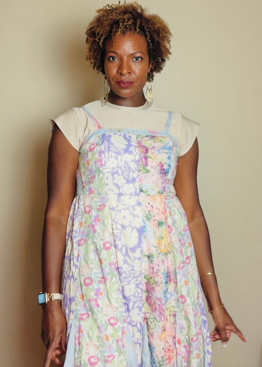 Brenda Multicolor Floral Print Midi Dress
