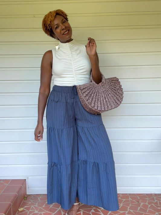 Tracie Wide Leg Tiered Pants