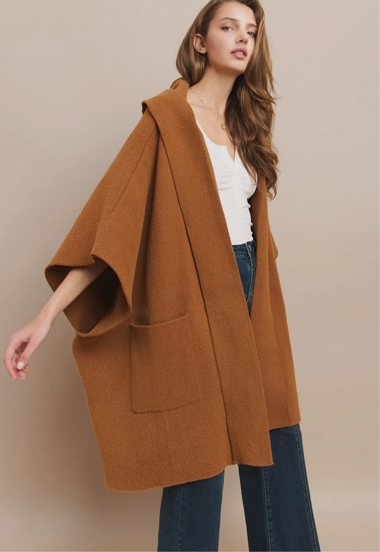 Hooded Cape Coat - Arden