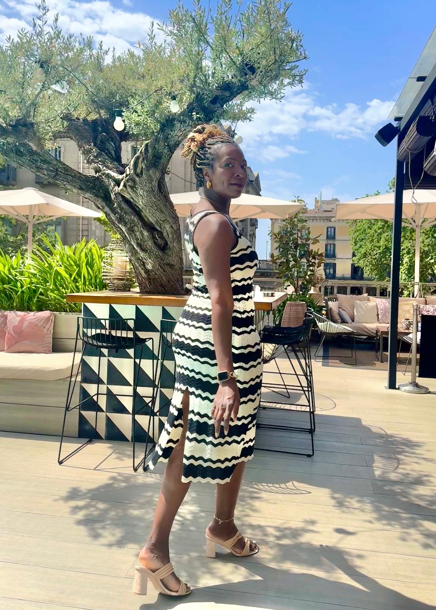 Striped Midi Dress