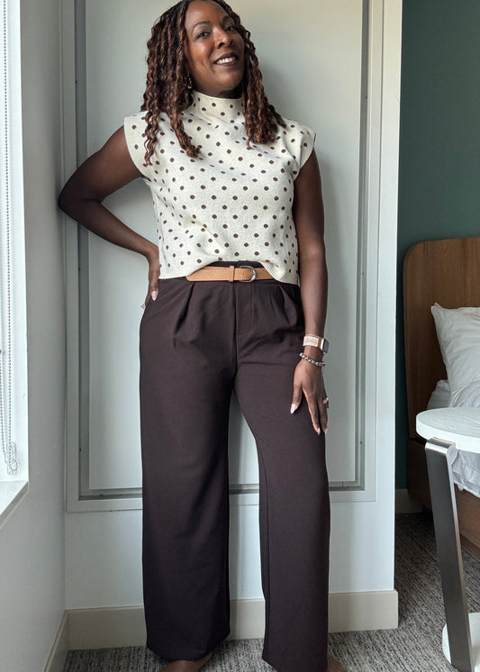 Essential Pleated Wide Leg Tailored Pants