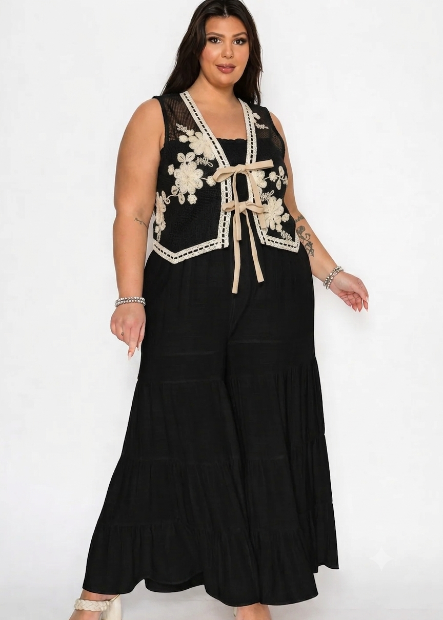 Plus Size Strapless Jumpsuit
