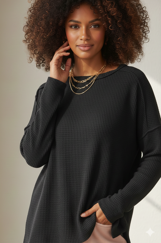 Raised Rib Raw Edge Boat Neck Top – The Haven