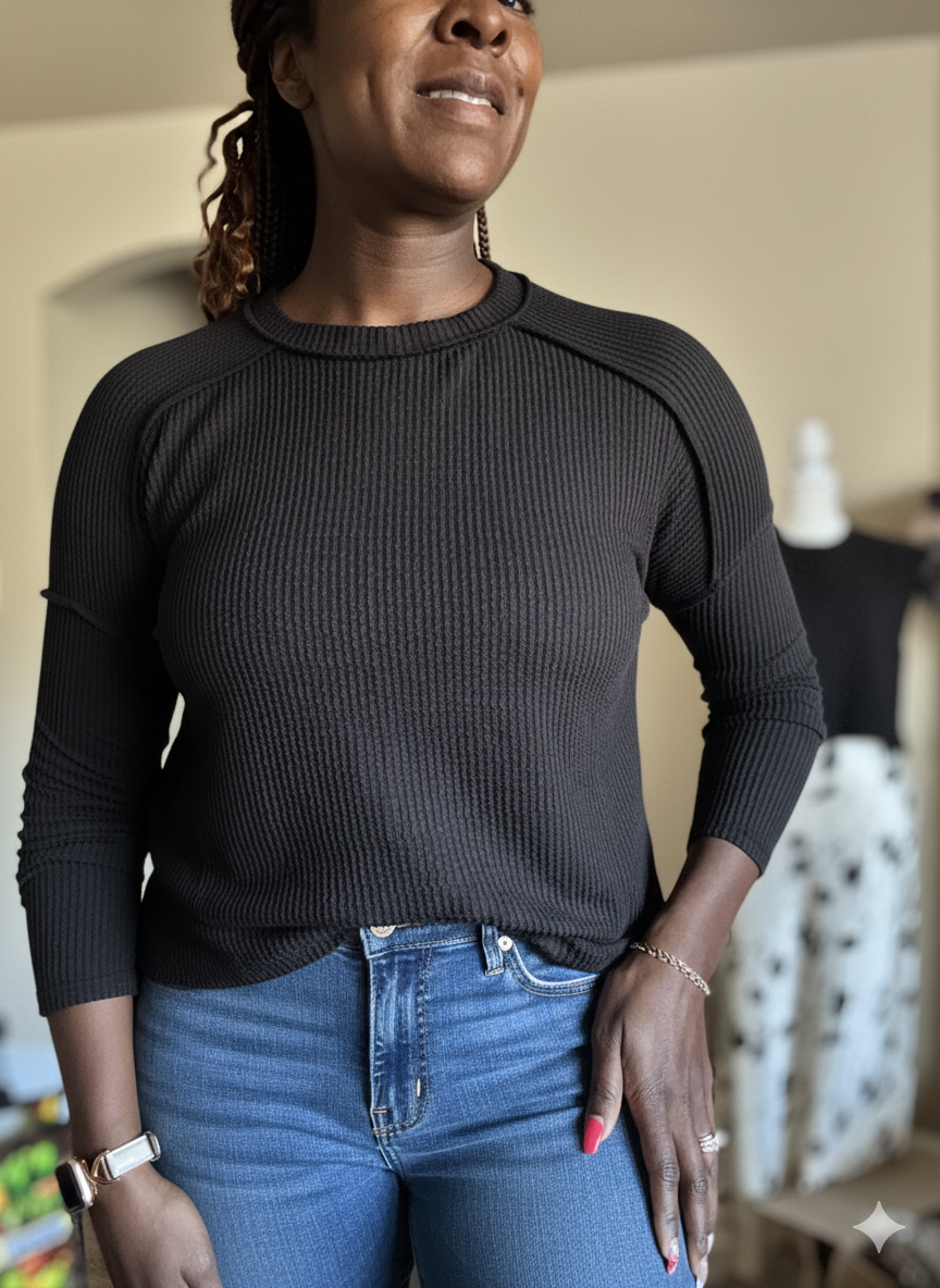 Raised Rib Long Sleeve Top – The Haven