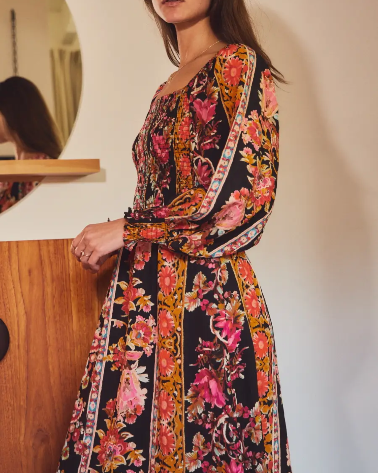 Boho Maxi Dress with Long Sleeves