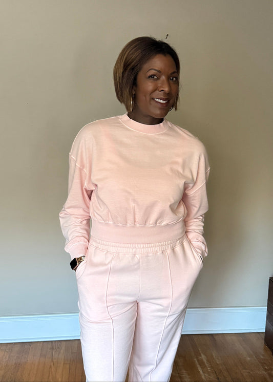 Relaxed Cropped Cotton Sweatshirt – Cozique Uptown Top