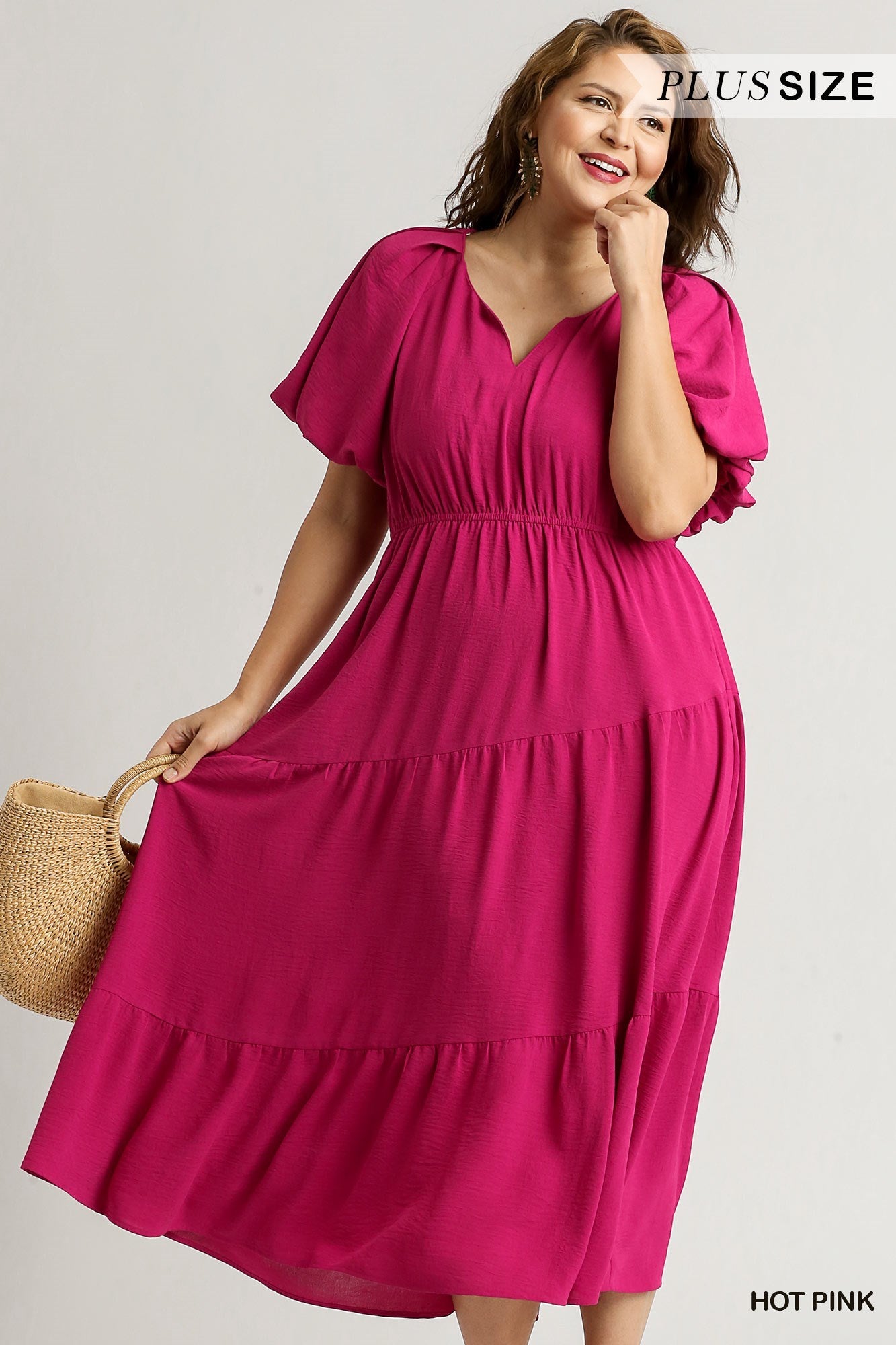 PLUS - Blair Asymmetrical Tiered Midi Dress