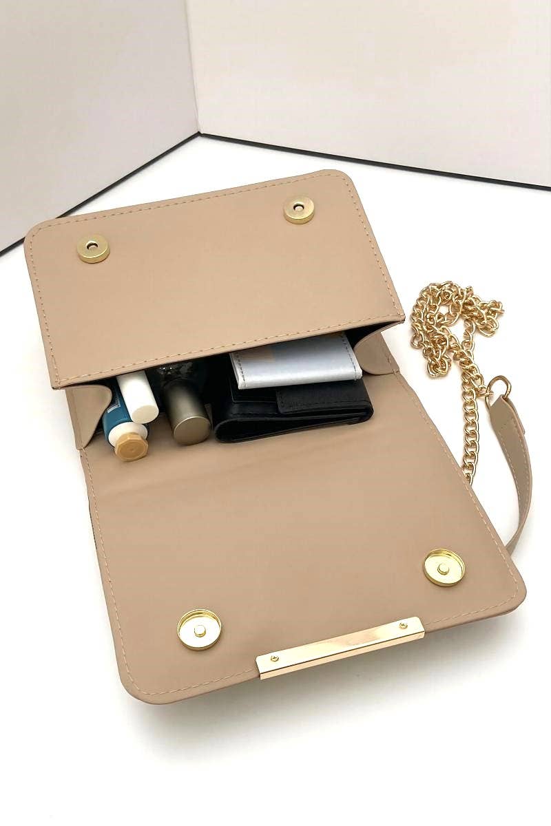 Vegan Leather Chevron Crossbody