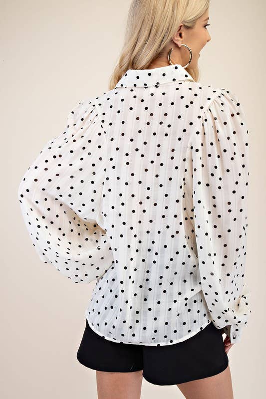 Oversized Polka Dot Button-Down – Cherise