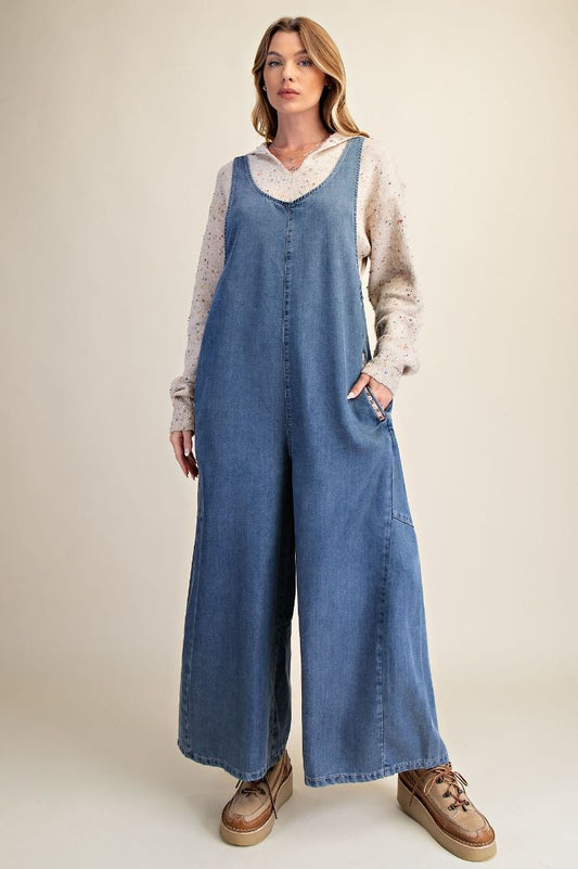 Washed Tencel Chambray Jumpsuit Romper – Aria