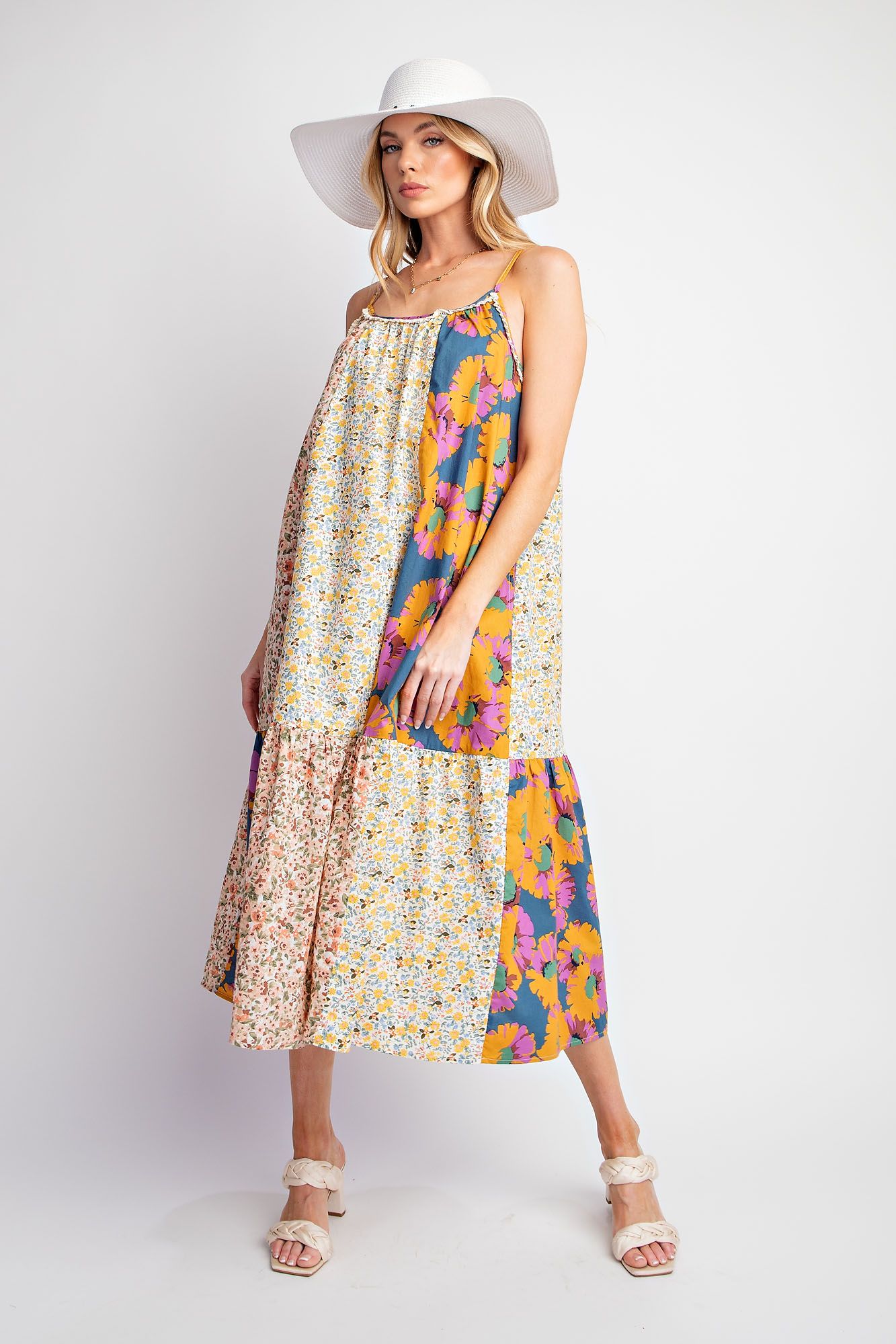 Blossom Midi Mixed Floral Print Dress