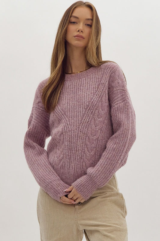 Cable Knit Textured Sweater - Grace Cable Sweater