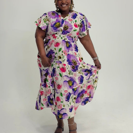 Floral dress in movement