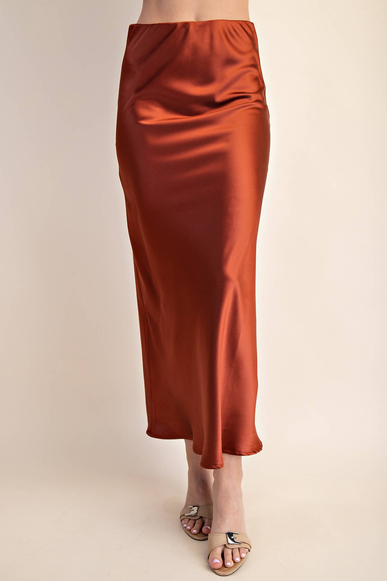 Dina Satin Bias-Cut Skirt